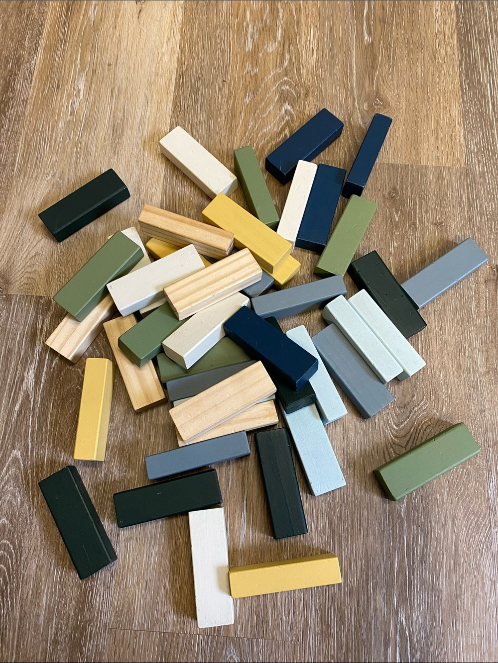 Painted jenga blocks